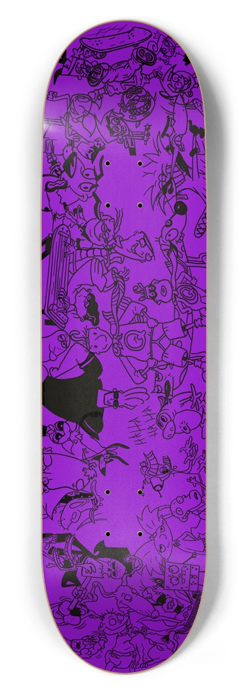 8-1/2"Classrm Doodle Deck(PB & Grape Jelly Purple) 8-1/2 Skateboard Deck