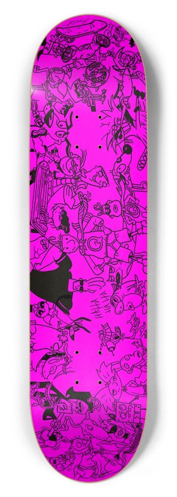 8-1/2" Classroom Doodle Deck (Hall Pass Pink) 8-1/2 Skateboard Deck