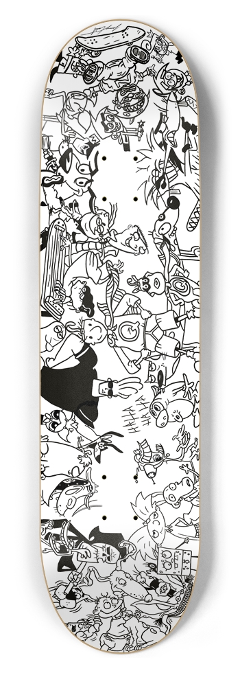 8-1/2" Classroom Doodle Deck (Hallway Walls White) 8-1/2 Skateboard Deck