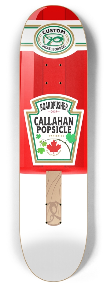 Glow In the Dark Red Test 8 Inch Skateboard Deck