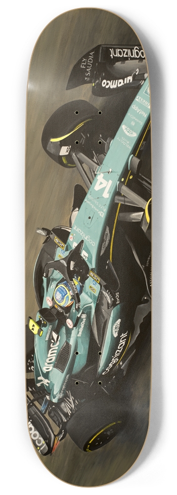 Fernando Alonso 100th Podium - 9" 9 Inch Skateboard