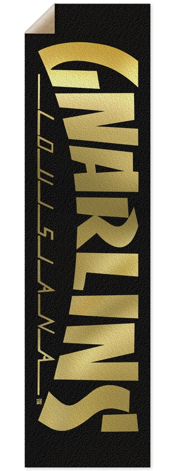 GNARLINS (Black n Gold) Custom Griptape 9 x 33 Inch Griptape
