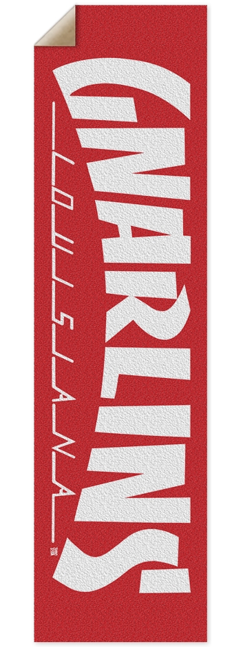 GNARLINS (White n Red) Custom Griptape 9 x 33 Inch Griptape
