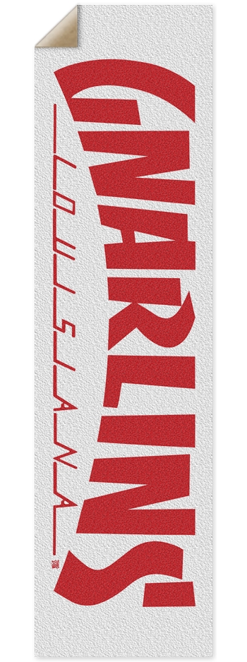 GNARLINS (Red n White) Custom Griptape 9 x 33 Inch Griptape
