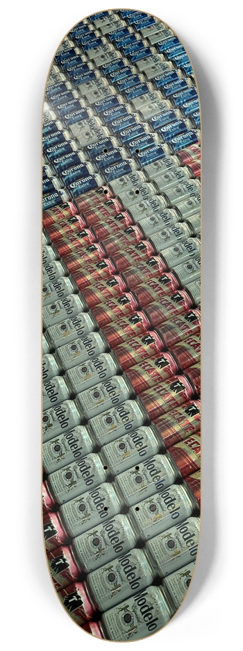 Red white blue beer GLOW 8-1/4 Skateboard Deck