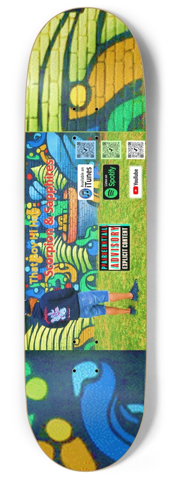 Scorpion & Sapphires Cover Art @thatboyhihat 9 Inch Skateboard