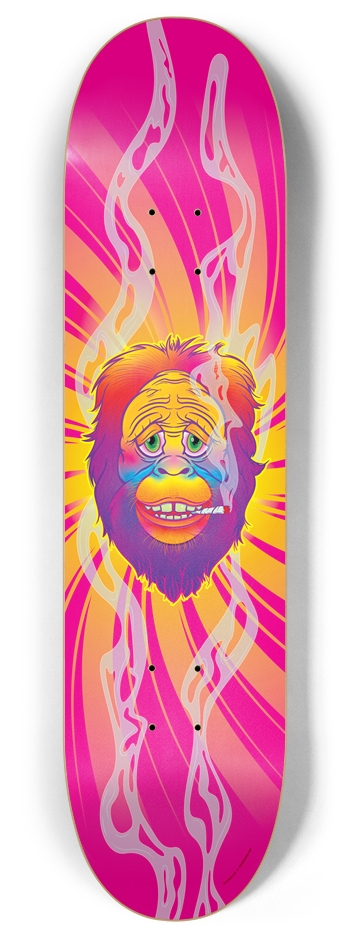 Psychedelic Sasquatch Magenta Custom Skateboard 8 Inch Skateboard Deck