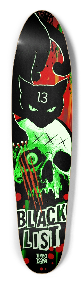 BlackList Black Cat (Glow-In-The-Dark) Longboard Shape