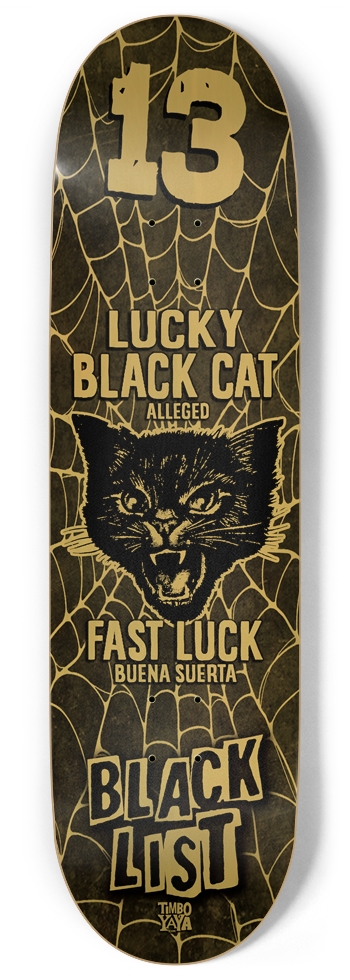Lucky Black Cat (GLOW) 9 Inch Skateboard
