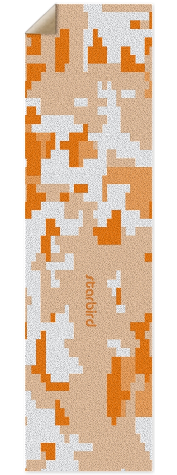 Orange Pixel Camo Griptape 9 x 33 Inch Griptape