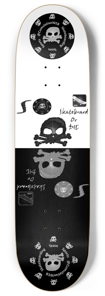 Skateboard or Die (Half Pipe Ramp READY) 9 Inch Skateboard