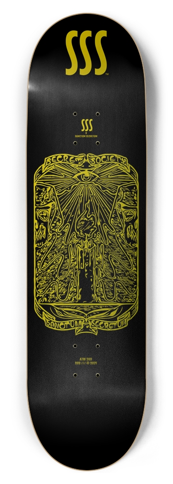 SSS SANCTUM SECRETUM 01 /// FOIL GOLD 8-3/4 Inch Skateboard