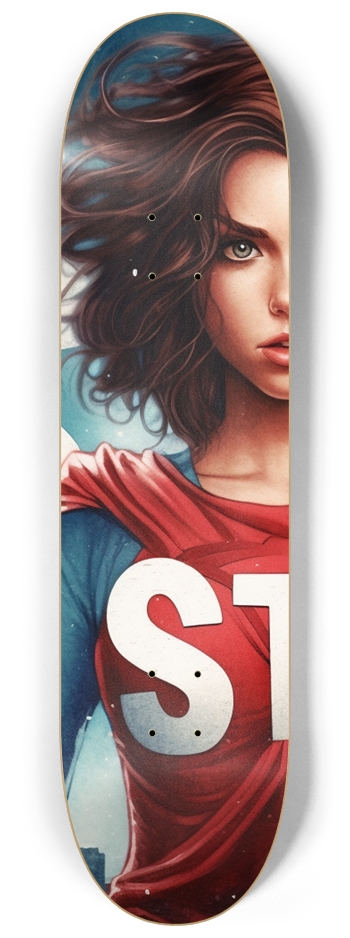 Stewy superhero Jenna front 8-1/4 Skateboard Deck