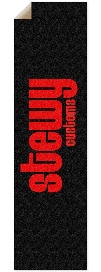 Stewy red on black 9 x 33 Inch Griptape