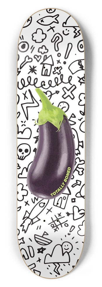Totally Boned Aubergine Doodle 8-1/2 Skateboard Deck