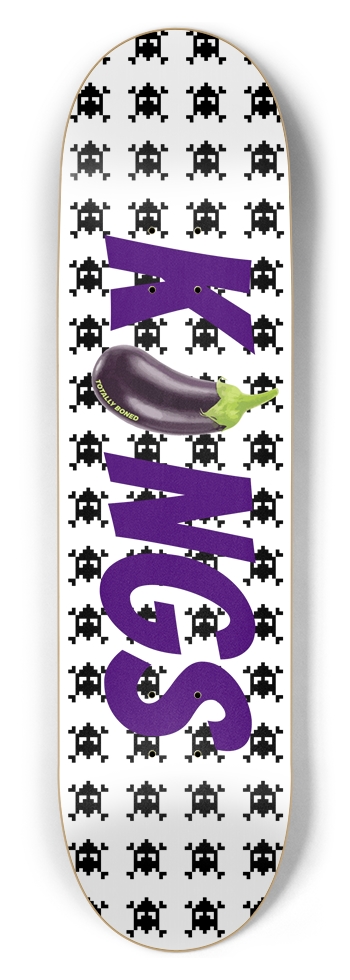 Royal Skulls Eggplant Kings 8-1/2 Skateboard Deck