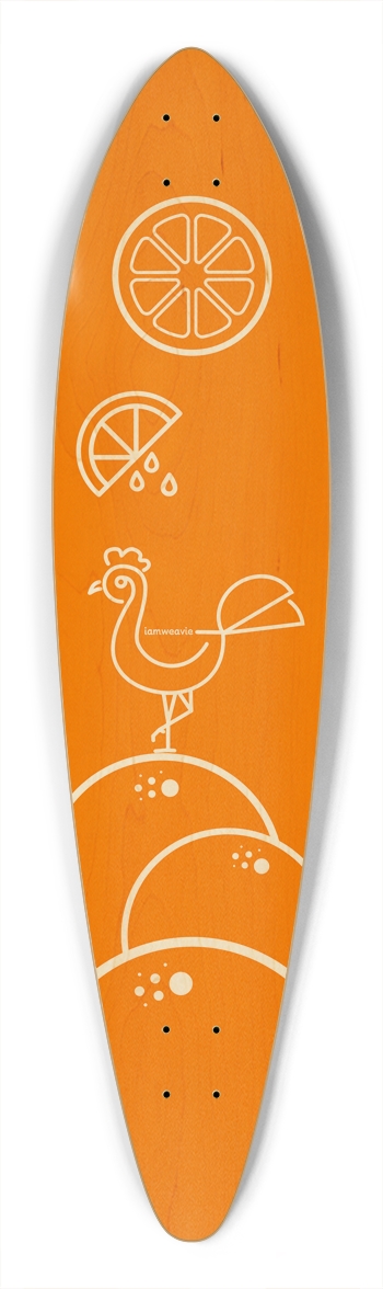 Orange Chicken Pintail Longboard