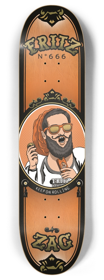 Fritz Skateboards X Zig Zag 8 Inch Skateboard Deck