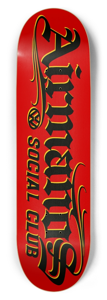 AIRMANOS BLACK ON RED 8-3/4 Inch Skateboard