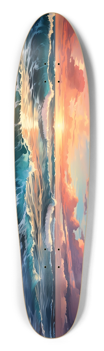 Watercolor Sunset Longboard Longboard Shape