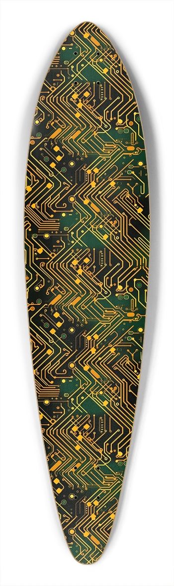 Circuit Board Pattern 2 Longboard Pintail Longboard