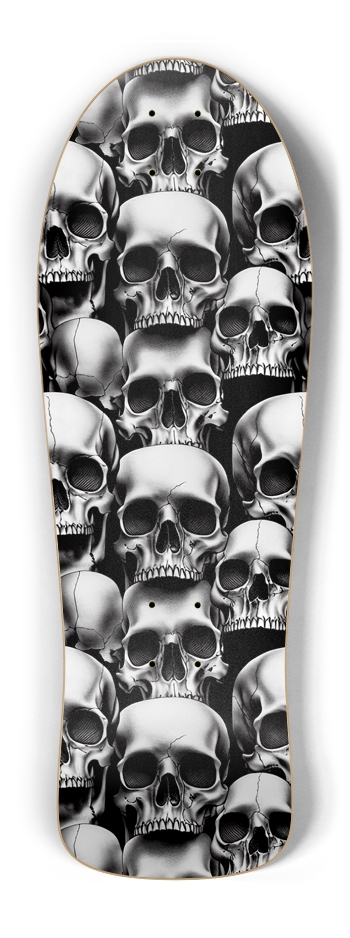 Skull Pattern Skateboard Old School Shape