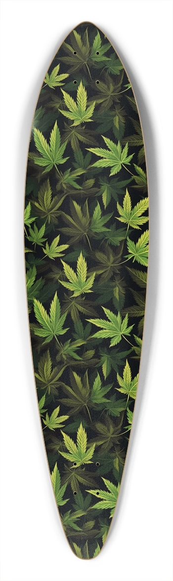 Cannabis Leaf Longboard Pintail Longboard