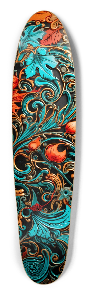 Ornate Decorative Longboard Longboard Shape