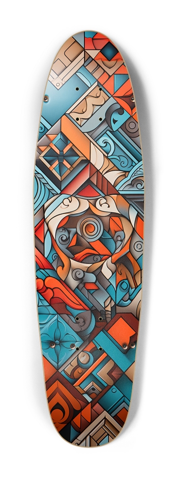 Cool Abstract Pattern Skateboard Cruiser Shape
