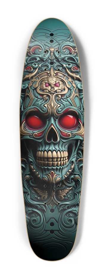 Ornate Skull 1 Skateboard Cruiser Shape