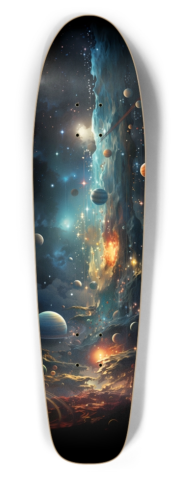 Outer Space Scene 2 Custom Skateboard Bottle Tail