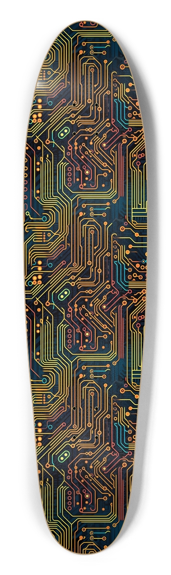 Circuit Board Pattern 3 Longboard Longboard Shape