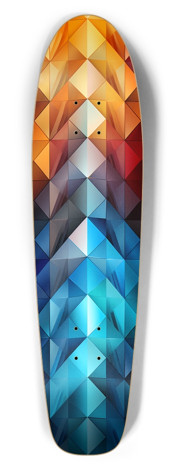 Rainbow Diamond Pattern Skateboard Bottle Tail