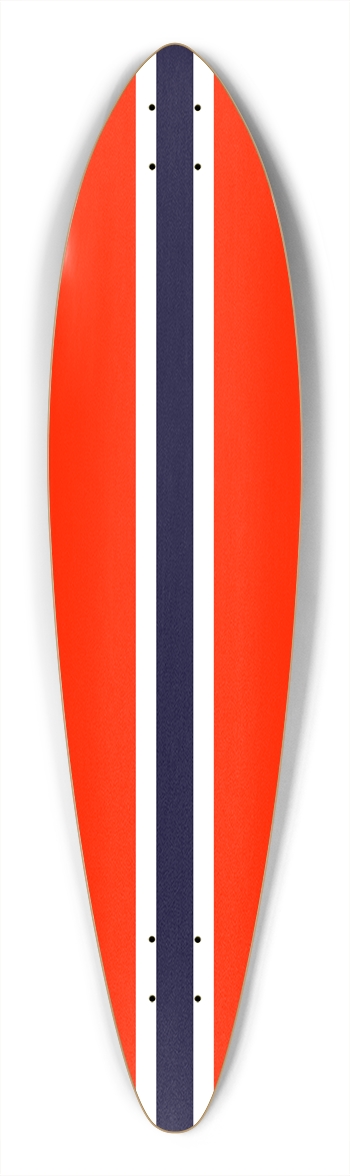 Racing Red w/Stripes Longboard Pintail Longboard