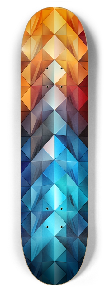 Rainbow Diamond Pattern Skateboard 7-7/8 Skateboard Deck