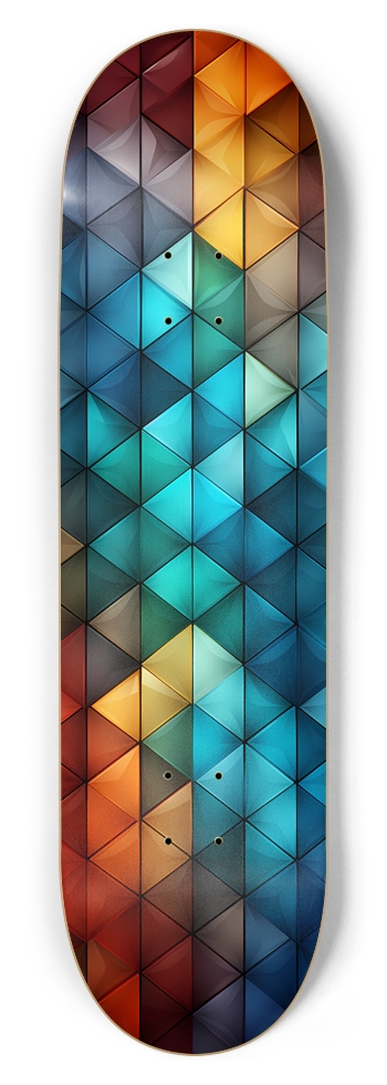 Rainbow Geometric Pattern Skateboard 8-3/4 Inch Skateboard