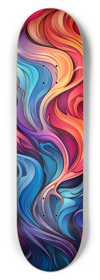 Rainbow Currents Pattern Skateboard 8-1/2 Skateboard Deck