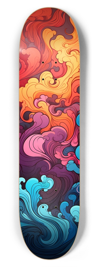 Rainbow Smoke Pattern Skateboard 7-3/4 Skateboard Deck