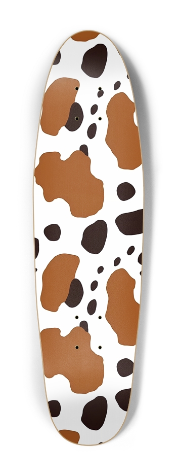 Cow Hide Pattern Skateboard Cruiser Shape