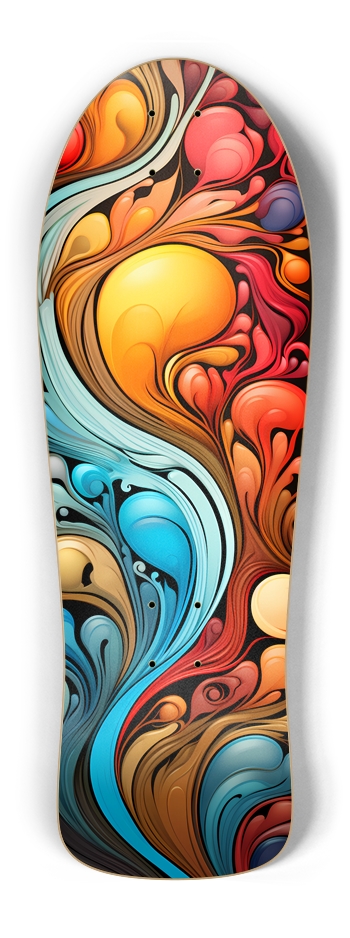 Colorful Abstract Pattern Skateboard Old School Shape