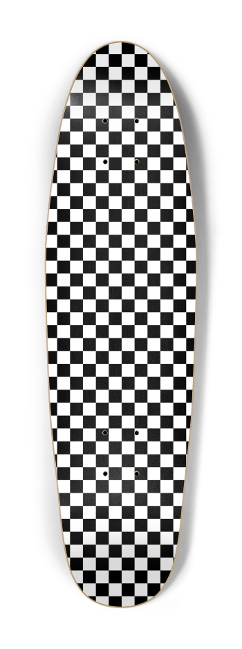B&W Checkered Pattern Skateboard Cruiser Shape