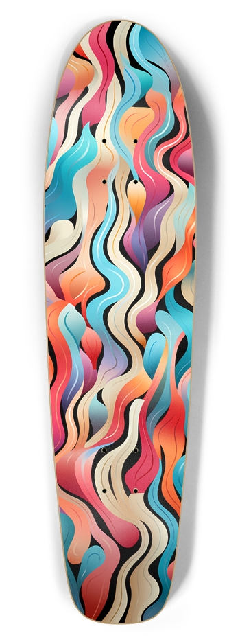 Colorful Wave Pattern Skateboard Bottle Tail
