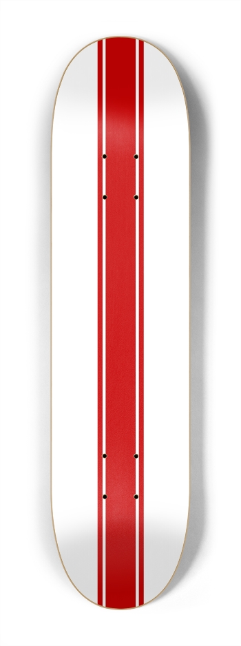 Racing White w/Stripes Skateboard 7-1/4 Mini/Kid Skateboard