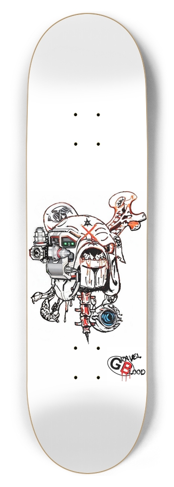 8.75 Cyborg Gravel Blood - Bulldog 8-3/4 Inch Skateboard