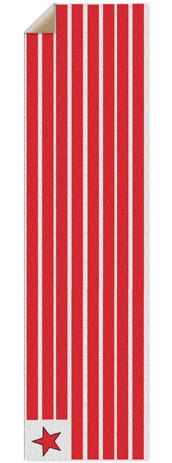 Custom Griptape Red Strips & Red Star 9 x 33 Inch Griptape