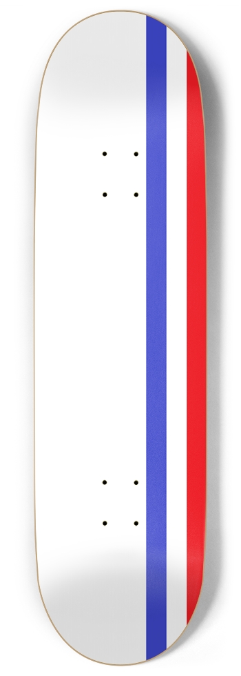 Custom Skateboard Red & White Strips 9 Inch Skateboard