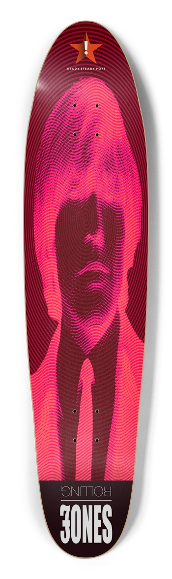 Rolling Jones (Negative) Custom Longboard Deck Longboard Shape