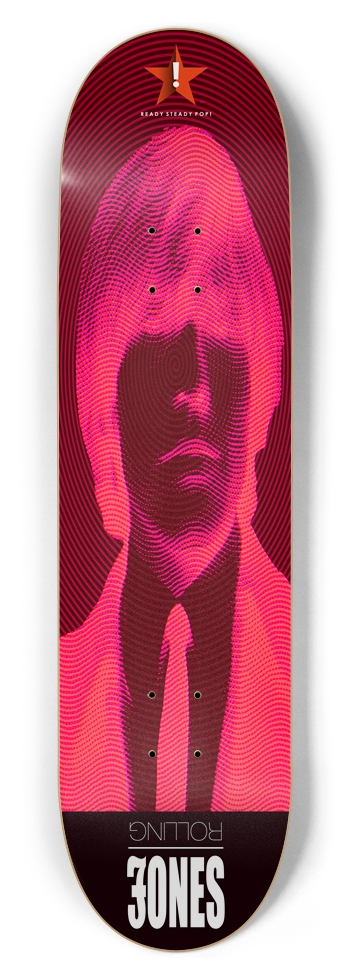 Rolling Jones (Negative) 8.5" Custom Popsicle Deck 8-1/2 Skateboard Deck