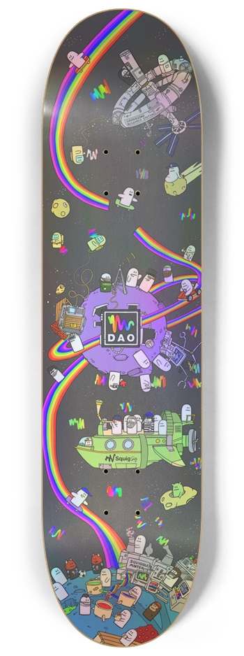 SquiggleDAO - Holographic NFT 8-1/4 Skateboard Deck