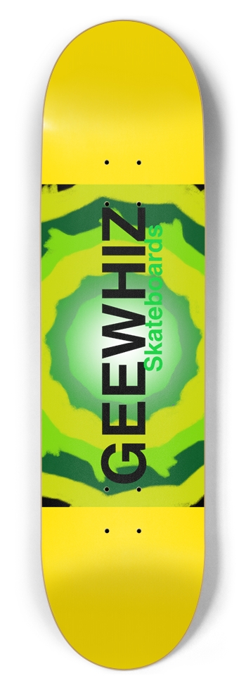GEEWHIZ- Green and Yellow logo 8-1/2 Skateboard Deck